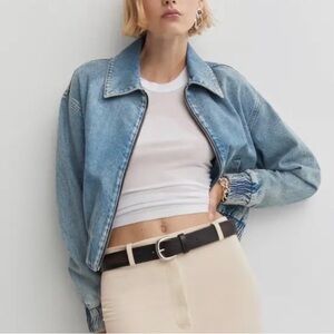 New without tags Mango Denim Bomber Jacket